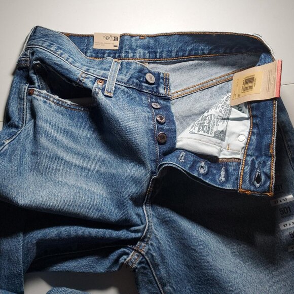 Levi's 501 Straight Leg Patch Jeans NWT sz 27W - Picture 7 of 16